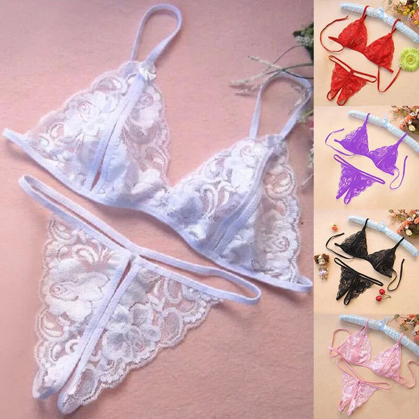 Sexy Lingerie Bra Underwear Panties Briefs Bikini Sleepwear Lace Women Babydoll