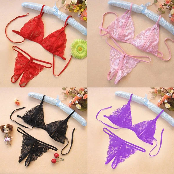 Sexy Lingerie Bra Underwear Panties Briefs Bikini Sleepwear Lace Women Babydoll