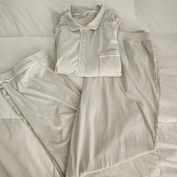 boll and branch Soft Knit Long Sleeve & Pants Pajama Set Organic Cotton Size 2X
