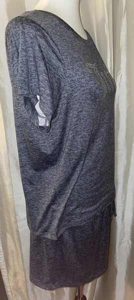 NEW Juicy Couture Crystal “Juicy” Logo PJ/Lounge Short Set Size XL Dark Heather