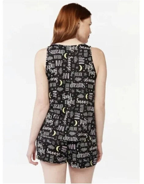 Women's Goodnight Snooze  Joyspun Print Tank Top Shorts Pajama Set, 2-Piece XL