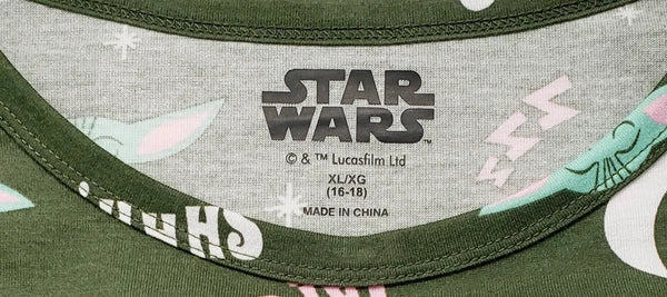 Disney Star Wars The Child 3-Piece Pajama Set Women's Size XL(16-18)/New