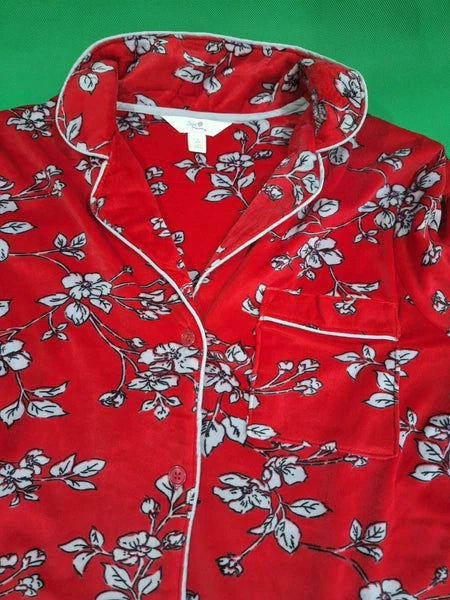 Secret Treasures Ladies Notch Collar Pajama Set - Small (4-6) Color- Red