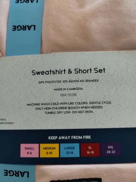 Life is Good 2 Piece Lounge Set Coffee (Size Large 12-14) Pink/Peach, Pockets