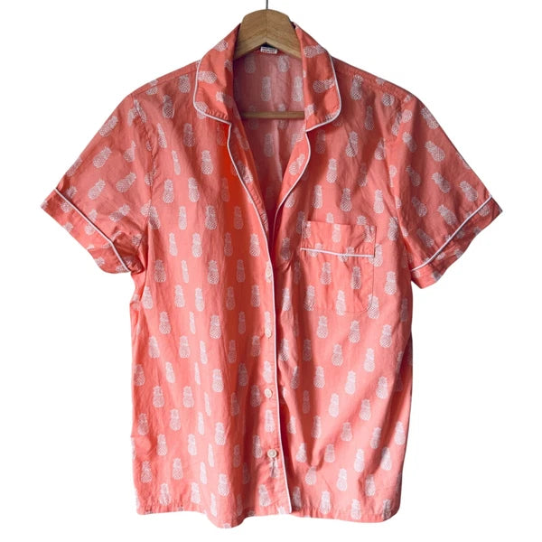 J.Crew Factory Size Med Cotton Pajama Shorts Set Pineapple Pattern Novelty Print