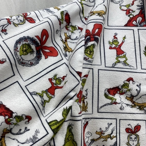 The Grinch Dr. Seuss Flannel Christmas Pajama Set Adult L Top and Bottom