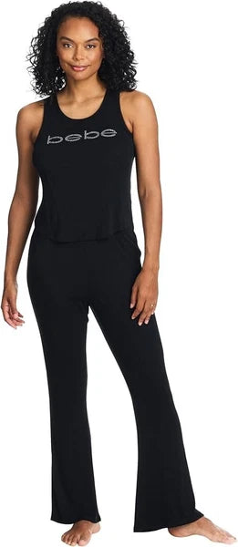 bebe Womens Short Sleeve Shirt and Lounge Skinny Pajama Pants with Pockets Sleep