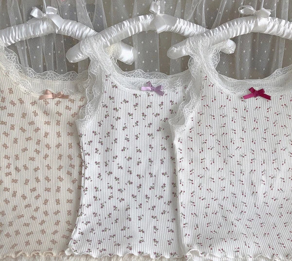 Bear/Rose/Lilac Women's Pajamas Sets Vest & Shorts 2PCS Set Summer Sleepwear