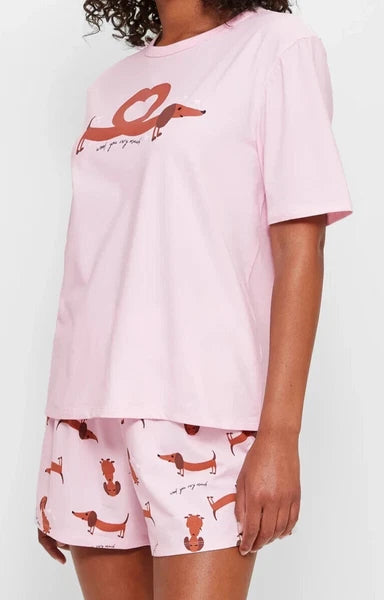 LADIES size XL / 16 pink WOOF YOU VERY MUCH DOG Summer pyjamas Target NEW A034
