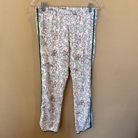 Lake Pajamas Holiday Lights Print 2 Piece Set Small Pima Cotton Top Pants EUC