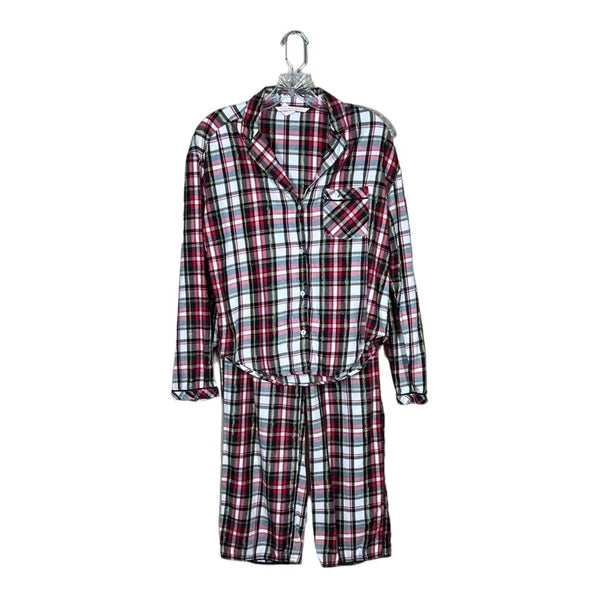 Victoria's Secret The Dreamer Metallic Plaid Matching Pajama Set Womens XS