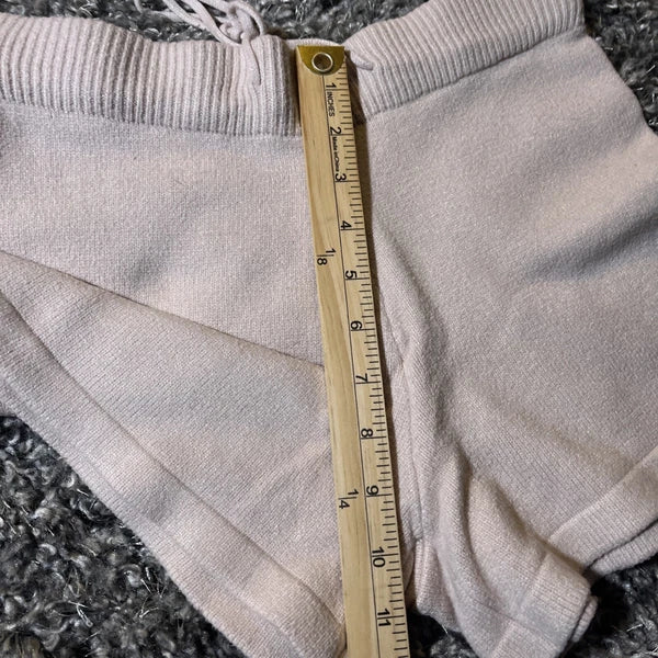 Bluivy Loungewear Sweater & Short Pajama Set Women’s Medium Beige EUC