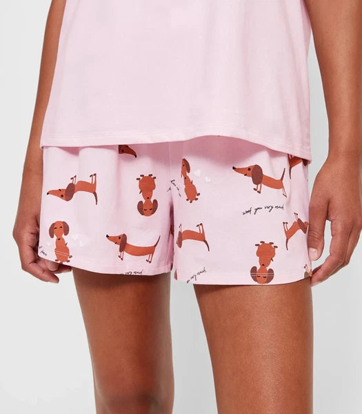 LADIES size XL / 16 pink WOOF YOU VERY MUCH DOG Summer pyjamas Target NEW A034