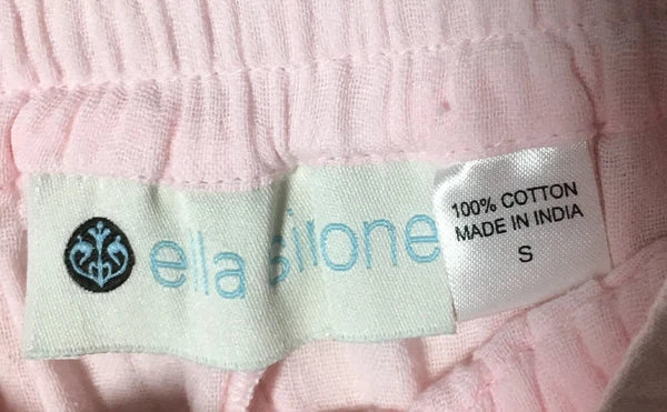 Ellas Simone Loungewear Set Women's Size Small Pink 100% Cotton Sleeveless