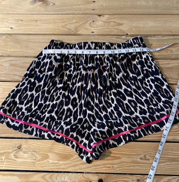 missguided NWT Women’s leopard shirt Short pajama set size 8 Black s3