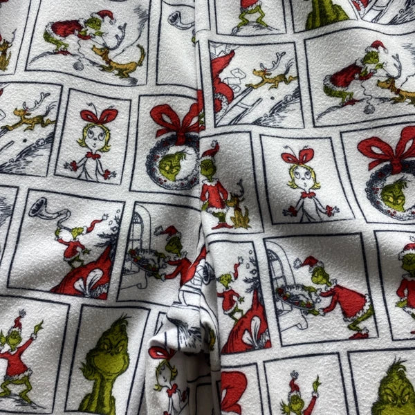 The Grinch Dr. Seuss Flannel Christmas Pajama Set Adult L Top and Bottom