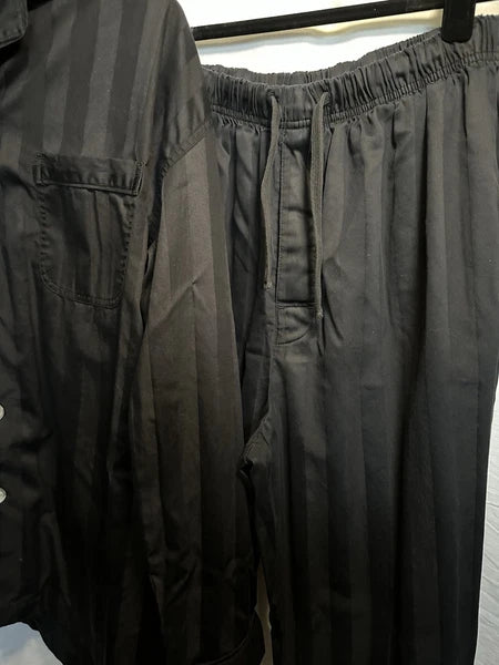 Daniel Cremieux 2 Piece Pajama Set Navy Blue Stripes Size M