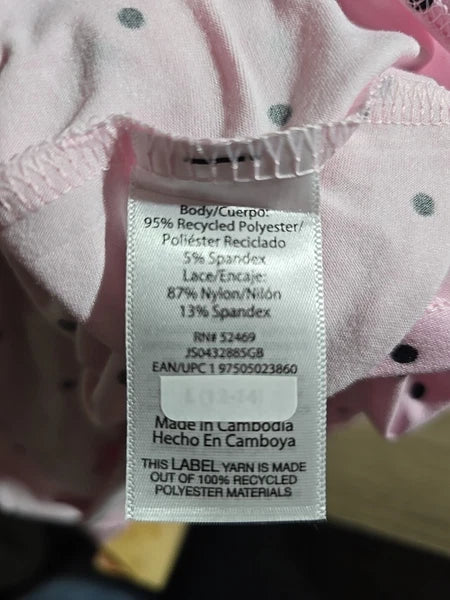 JOYSPUN  CHEMISE PINK  BLACK LACE TRIM ADJUSTABLE STRAP LITE WEIGHT SZ S 4-6