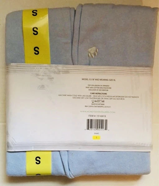 Honeydew Ladies' Embroidered Lounge Set, 2-piece, Blue Pajamas, Silver Paws PJs