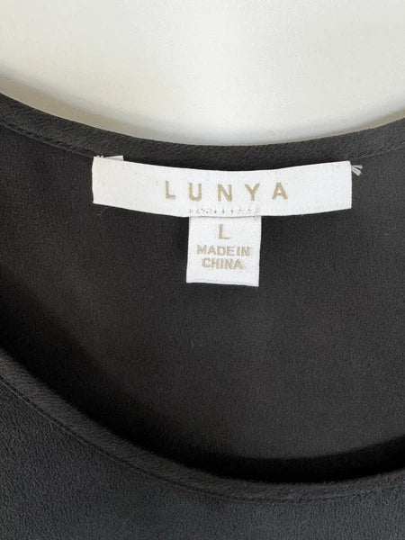 Lunya Washable Silk Pajama Set Black Size L New