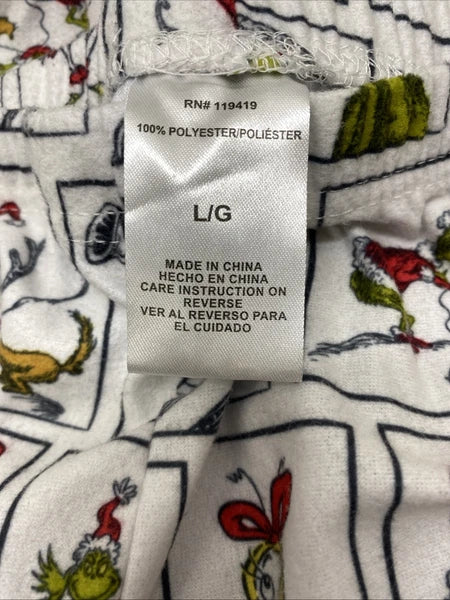 The Grinch Dr. Seuss Flannel Christmas Pajama Set Adult L Top and Bottom