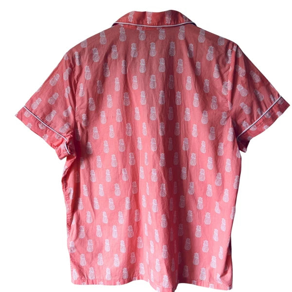 J.Crew Factory Size Med Cotton Pajama Shorts Set Pineapple Pattern Novelty Print