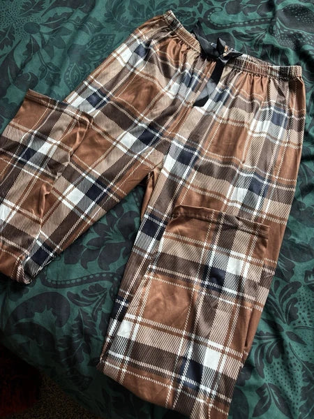 Brown Checked Pj Set
