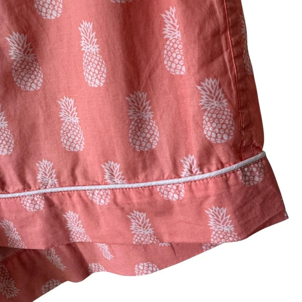 J.Crew Factory Size Med Cotton Pajama Shorts Set Pineapple Pattern Novelty Print