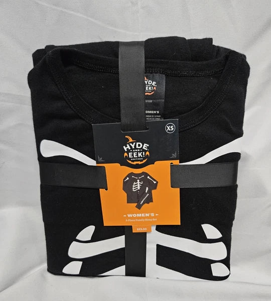 New Women's Halloween Skeleton Sleep Set Hyde & EEK! Boutique Black Size XS