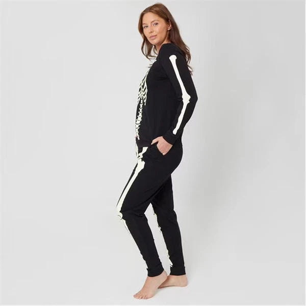 Linea Women's Skeleton Pyjamas in Size 12-14 - Glow in the Dark