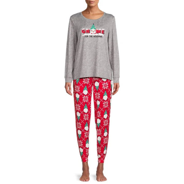 Secret Treasures Grey Heather Women's Long Sleeve Shirt and Joggers Pajama Set
