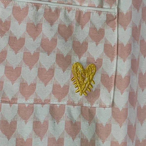 Kerri Rosenthal Pajama Set Womens Small Betty Heart Button Up Lounge Sleepwear