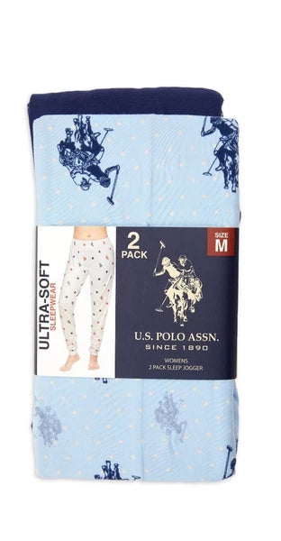 U.S. Polo Assn. Womens Ultra Soft Sleepwear 2 Pk Sleep Joggers Multi Sizes NEW!