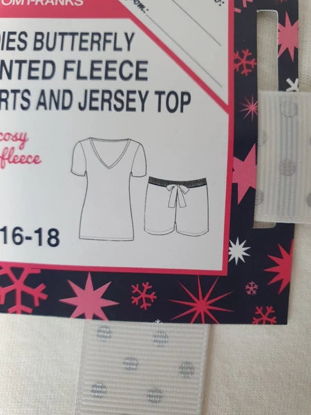 TOM FRANKS Ladies Butterfly Printed Fleece Shorts and Jersey Top Gift Set