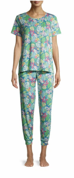 -SECRET TREASURES HAWAIIAN BLUE PAJAMAS SET JOGGER PANTS TOP 3X