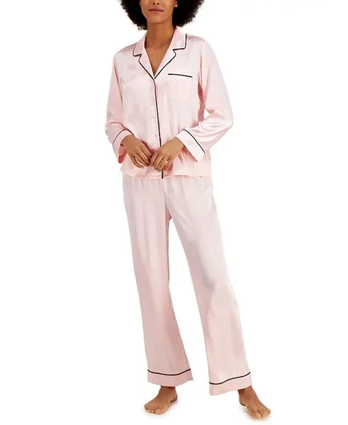 I.N.C. Satin Notch Collar Packaged Pajama Set Size XL Pink MSRP $80