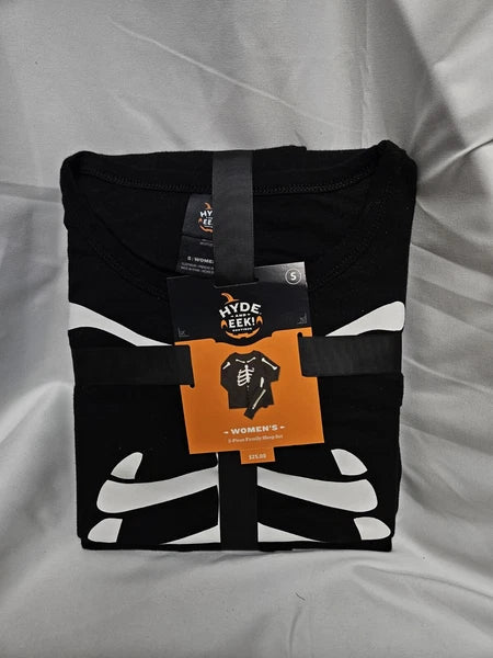 New Women's Halloween Skeleton Sleep Set Hyde & EEK! Boutique Black Size Small