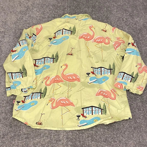 Nick And Nora Pajama Set Womens Small Flamingo Print Pool Top Capris