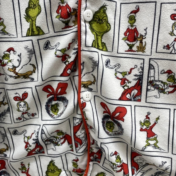 The Grinch Dr. Seuss Flannel Christmas Pajama Set Adult L Top and Bottom