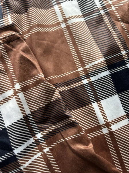 Brown Checked Pj Set