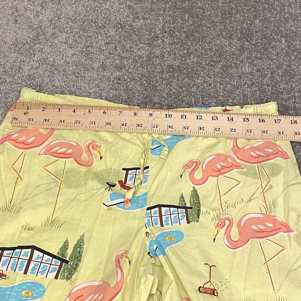 Nick And Nora Pajama Set Womens Small Flamingo Print Pool Top Capris