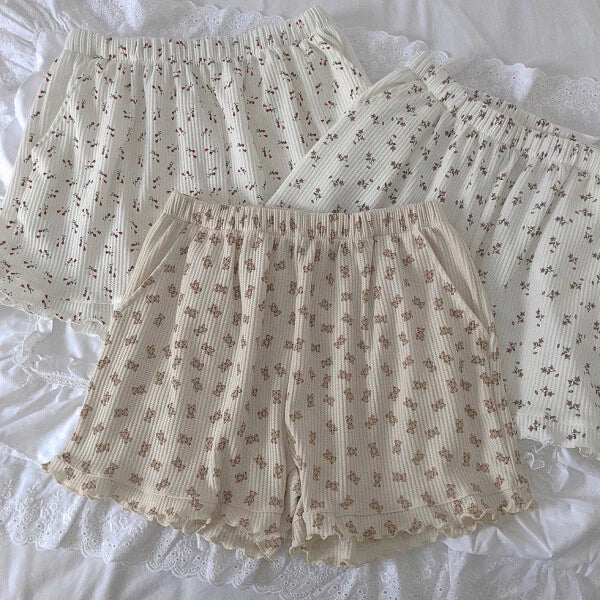 Bear/Rose/Lilac Women's Pajamas Sets Vest & Shorts 2PCS Set Summer Sleepwear