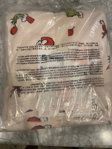Ae American Eagle Grinch Candy Cane Plush Pj Pajama Set W-XL Christmas