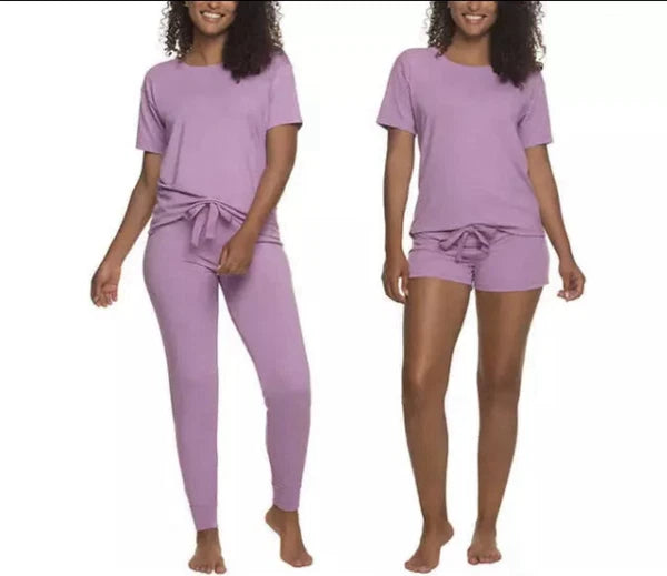 Felina Women's 3 Piece Pajama Set Lounge Set Purple Size Medium