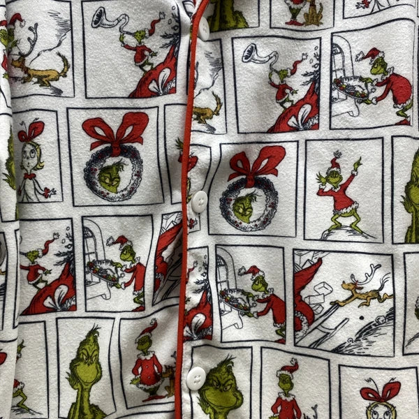 The Grinch Dr. Seuss Flannel Christmas Pajama Set Adult L Top and Bottom