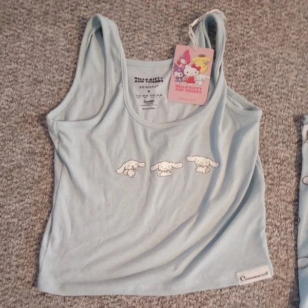 Hello Kitty Cinnamoroll Vest & Trousers Pyjama Set UK Size Medium Brand New