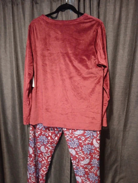 Croft And Barrow Burgundy  Womens  Longsleeve Sleepwear Set New With Tags Medium