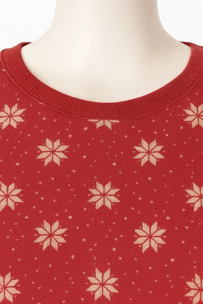 3X Hot Pink Snowflake Pajama Set Knit Brushed Fleece Loungewear Winter