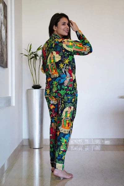BLACK FRIDA PRINT COTTON WOMEN PAJAMA SET SIZE XL