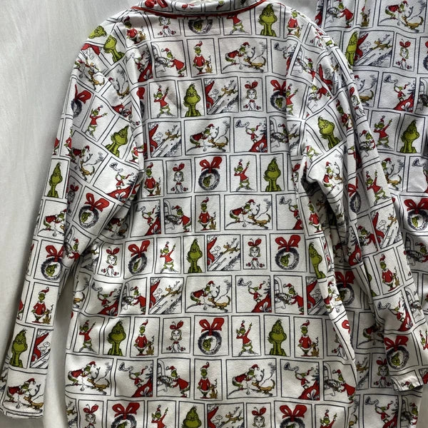 The Grinch Dr. Seuss Flannel Christmas Pajama Set Adult L Top and Bottom